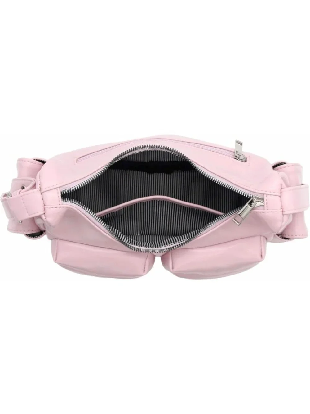 Glossy PU Leather Multi-Pocket Shoulder Bag for Women - Stylish & Versatile
